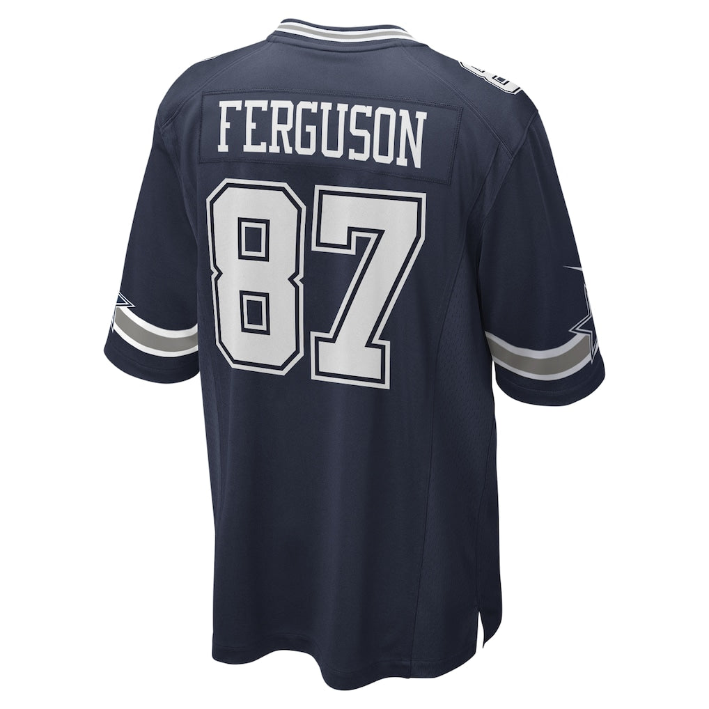 D.Cowboys #87 Jake Ferguson Navy Team Game Jersey football jersey product view 1