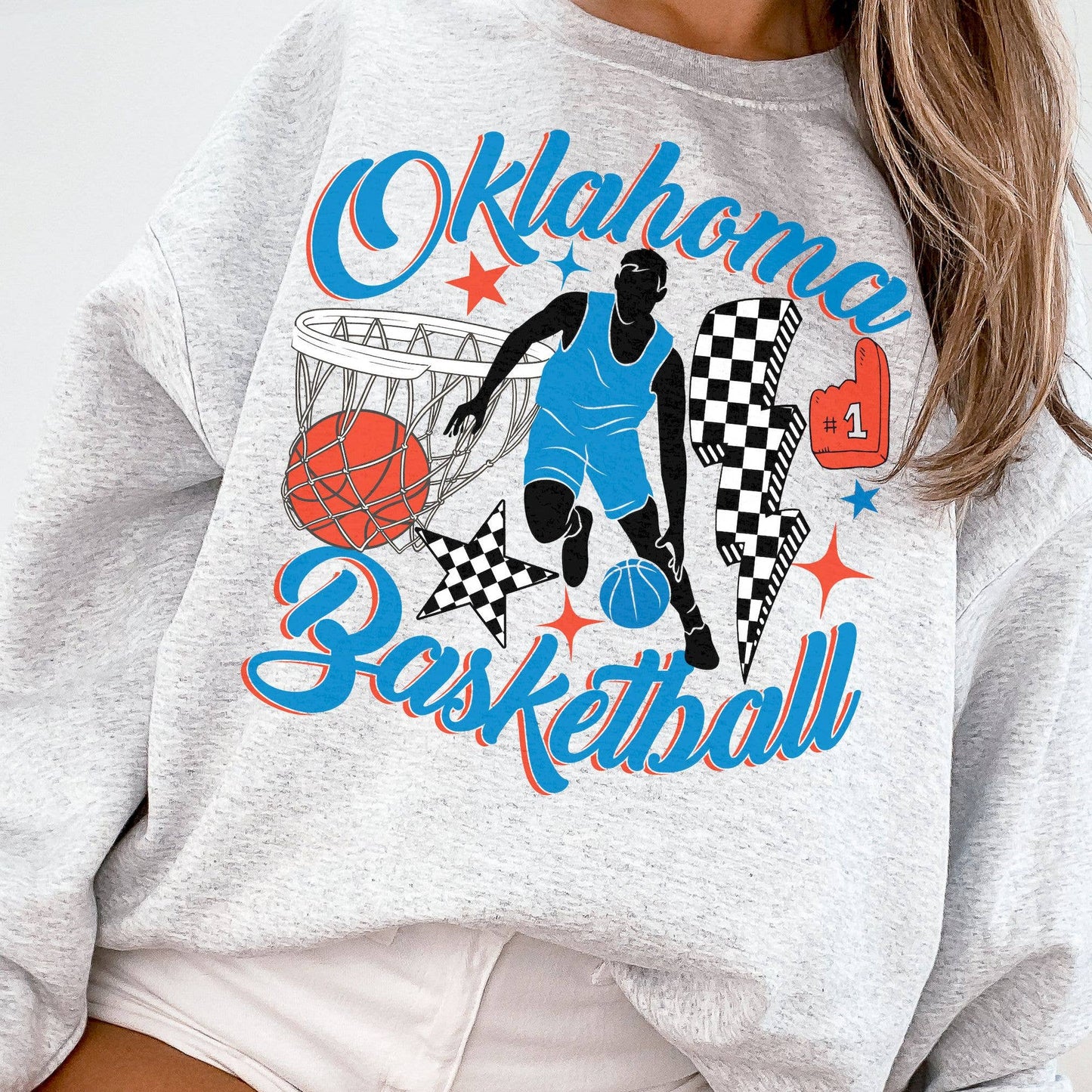 Retro Groovy Oklahoma Thunder Sweatshirt For Basketball Fans Unisex T-shirt, Sweatshirt, Hoodie, Long Sleeve Tee - T-Shirt, Sweatshirt, Hoodie