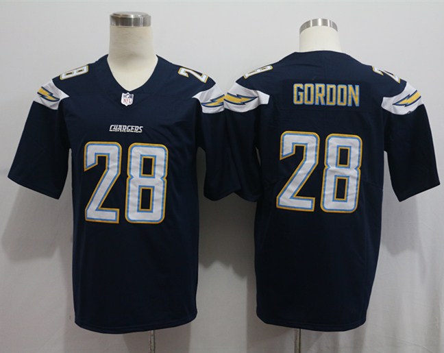 Men's Los Angeles Chargers Melvin Gordon III #28 Navy Game Jersey1 football jersey product view 1