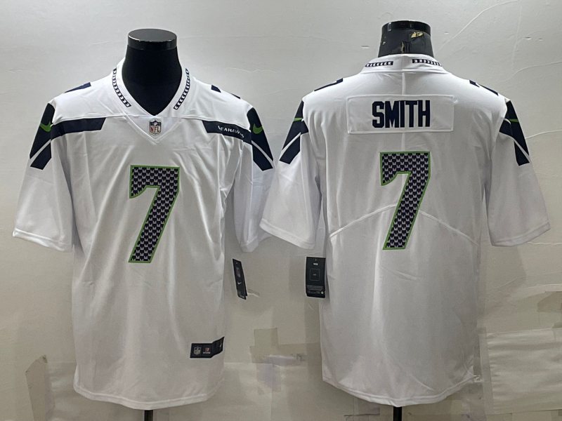 Men's Seattle Seahawks Geno Smith White Game Jersey football jersey product view 1
