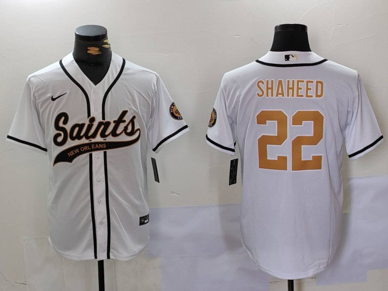 Men's New Orleans Saints Rashid Shaheed White Game Jersey football jersey product view 1
