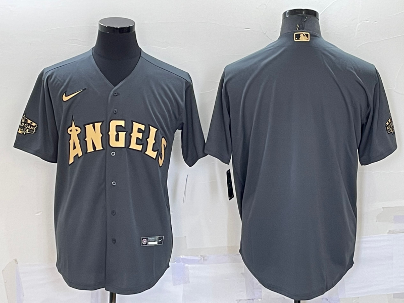 Men's Los Angeles Angels Dark Gray Alternate Replica Team Blank Jersey1 baseball jersey product view 1