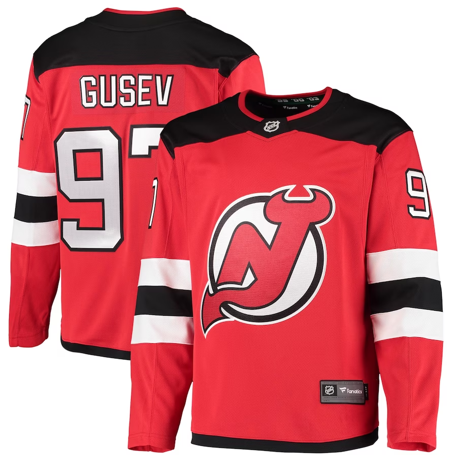 Men's New Jersey1 Devils Nikita Gusev #97 Red Player Game Jersey1 sports jersey product view 1