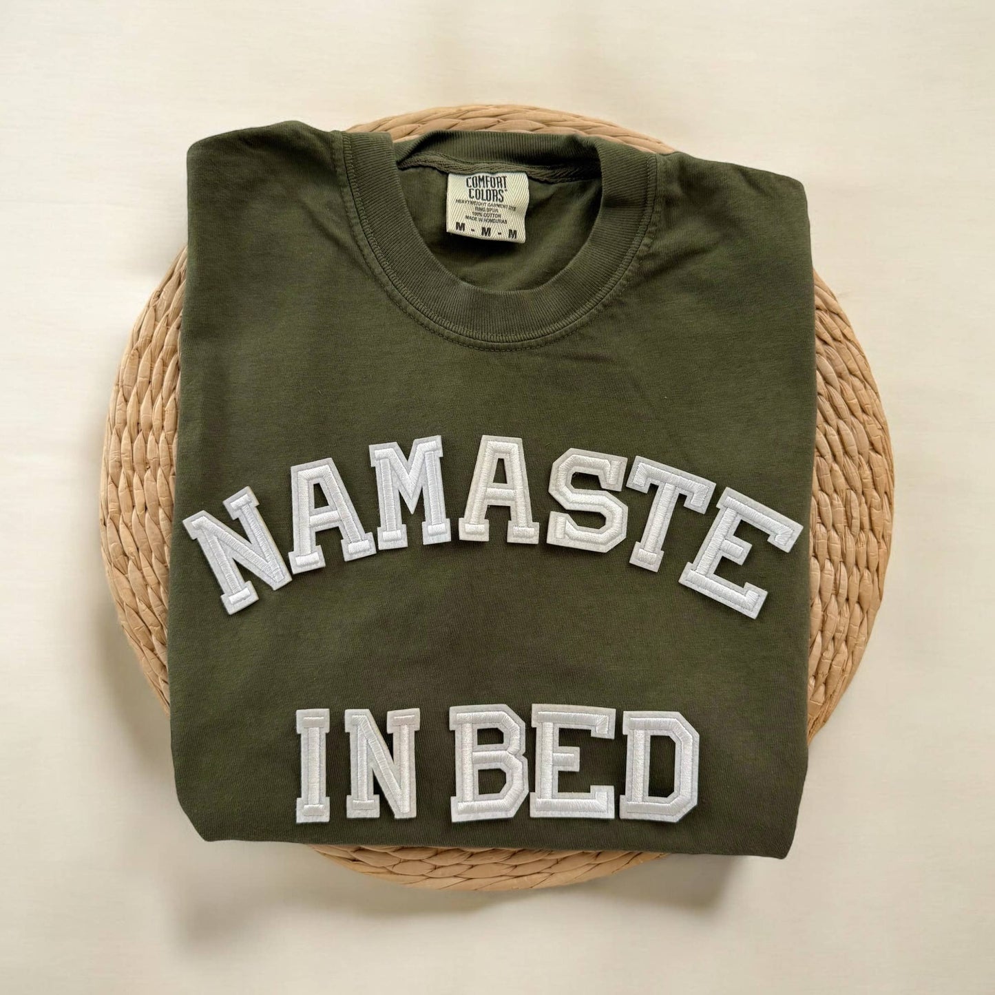 Namaste in Bed Comfort Colors Short Sleeve Shirt, Yoga Shirt Unisex T-shirt, Sweatshirt, Hoodie, Long Sleeve Tee - T-Shirt, Sweatshirt, Hoodie