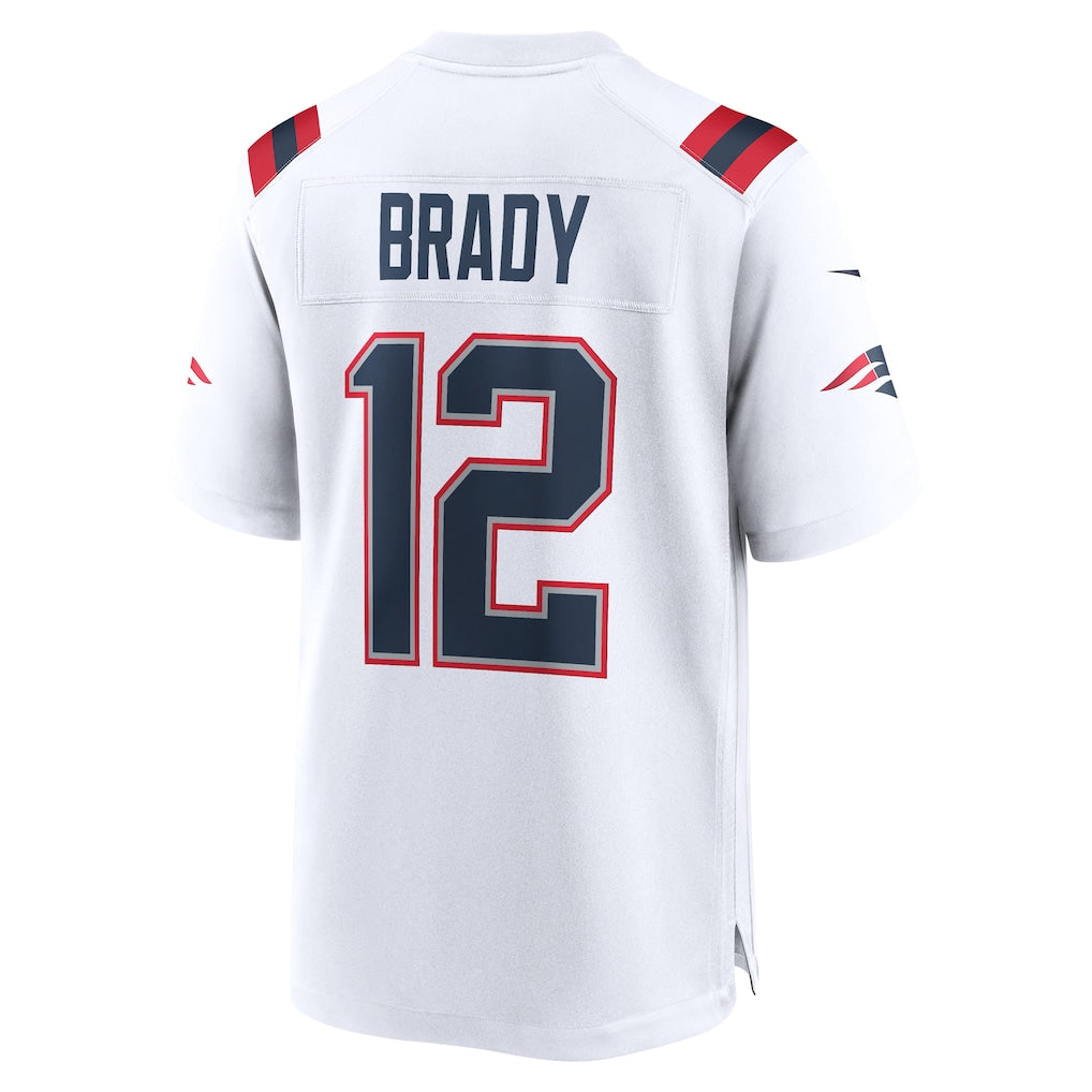 NE.Patriots #12 Tom Brady White Game Retired Player Jersey football jersey product view 1