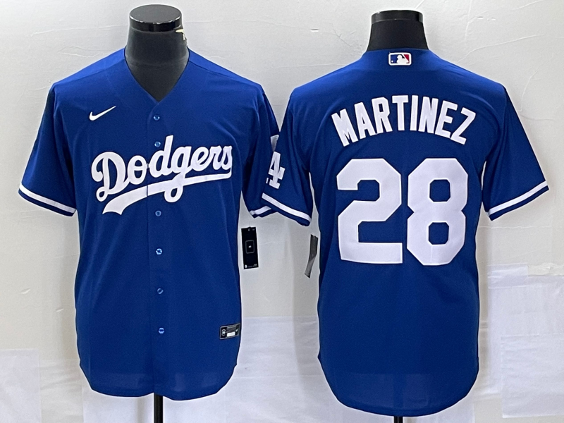 Men's Los Angeles Dodgers J.D. Martinez #28 Blue Replica Baseball Jersey1 baseball jersey product view 1