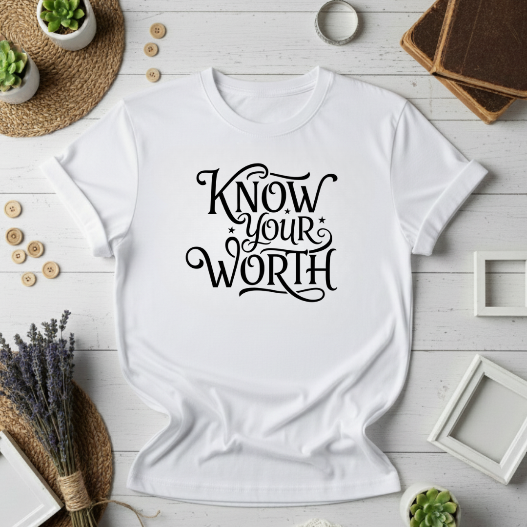 Know Your Worth Inspirational Graphic Tee Unisex T-shirt, Sweatshirt, Hoodie, Long Sleeve Tee - T-Shirt, Sweatshirt, Hoodie