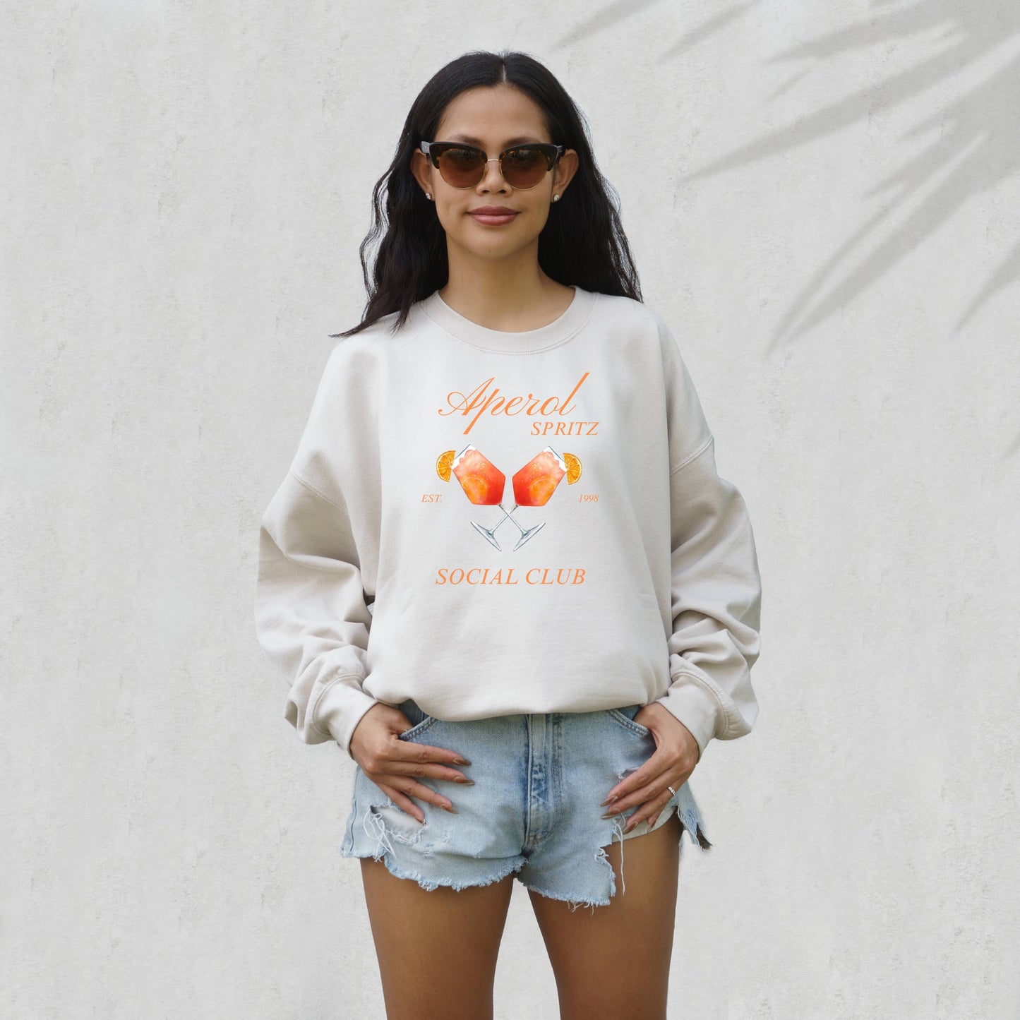 Aperol Spritz, Tini Time, Graphic Sweatshirt, Social Club Unisex T-shirt, Sweatshirt, Hoodie, Long Sleeve Tee - T-Shirt, Sweatshirt, Hoodie