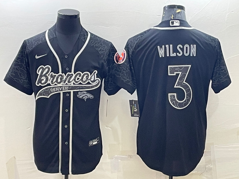 Men's Denver Broncos Russell Wilson Black Retired Player RFLCTV Limited Jersey Joint Edition football jersey product view 1