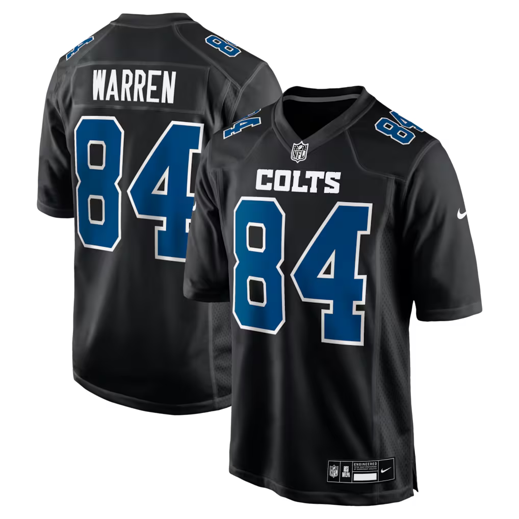 Men's Indianapolis Colts Tyler Warren Black Fashion Game Jersey football jersey product view 1