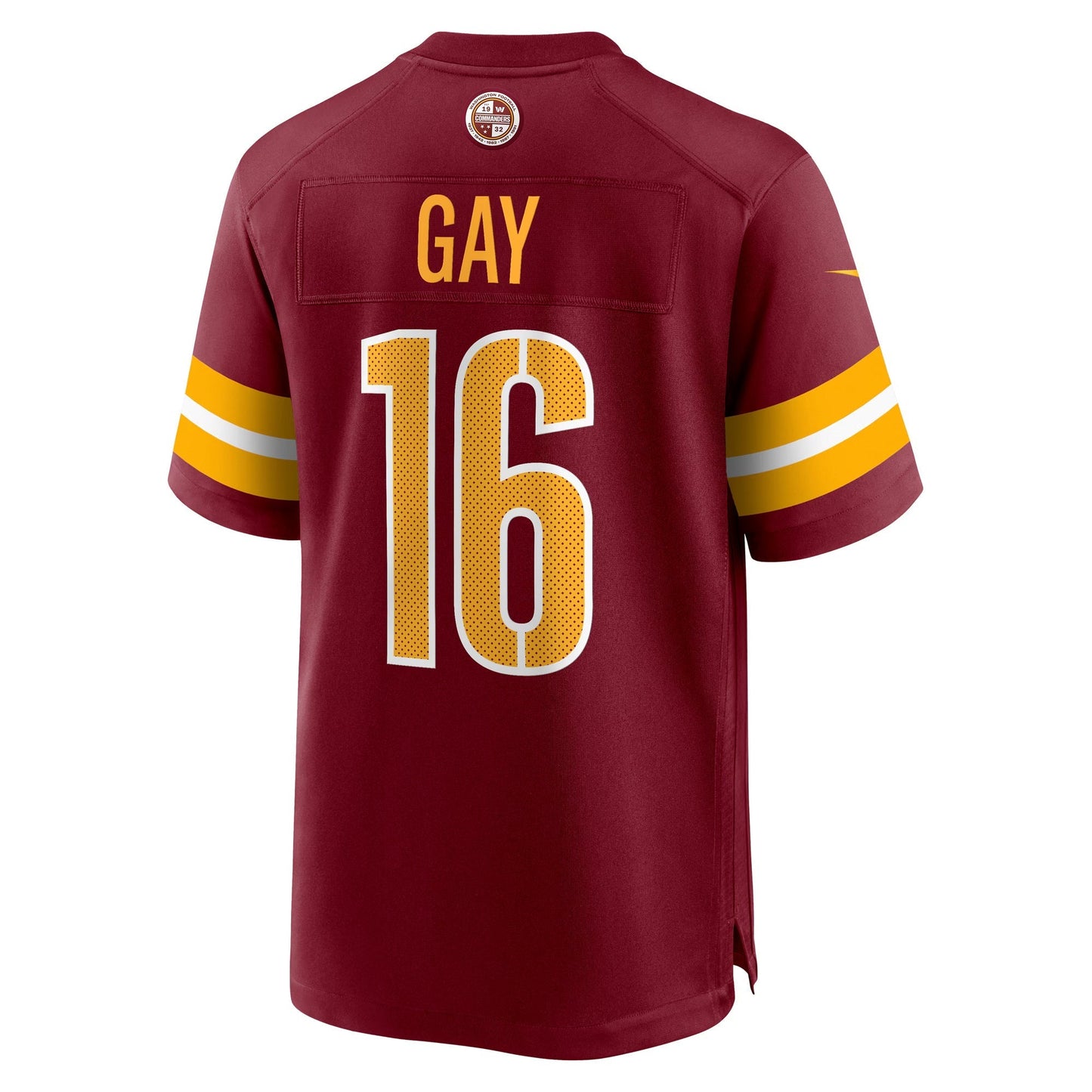 Washington Commanders Matt Gay Burgundy Team Game Jersey football jersey product view 2