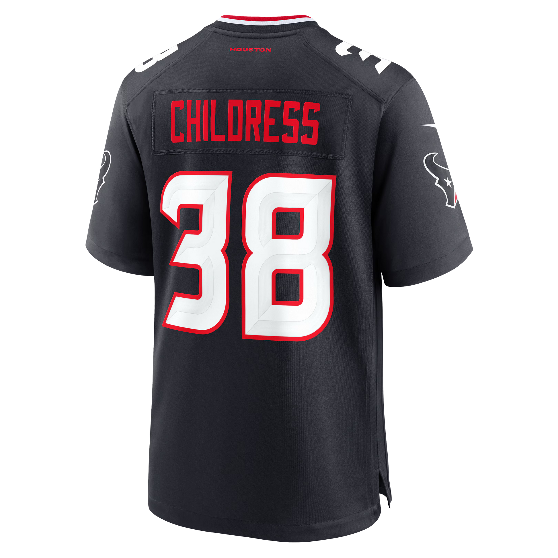 Houston Texans Zion Childress Navy Team Game Jersey football jersey product view 1