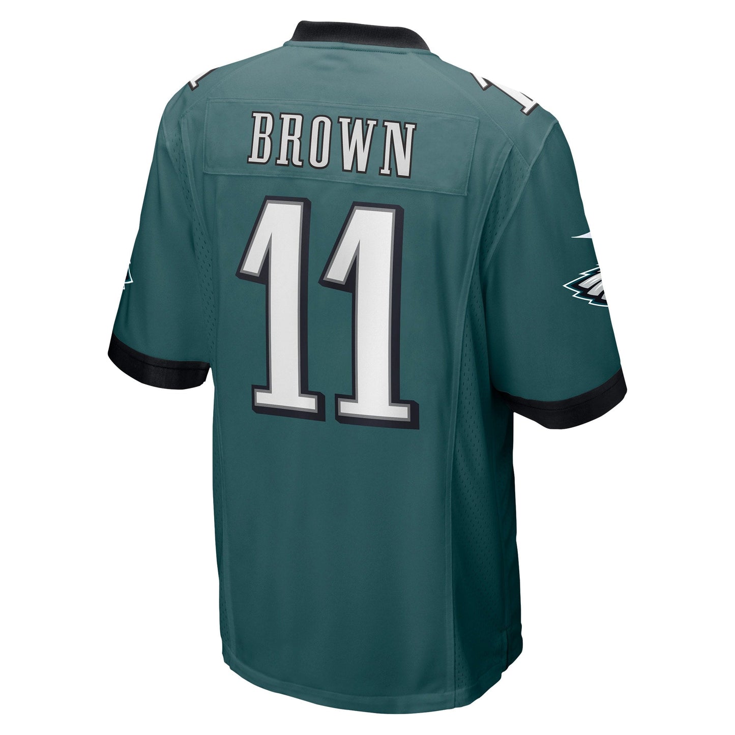 A.J. Brown Philadelphia Eagles Game Jersey - Midnight Green football jersey product view 3