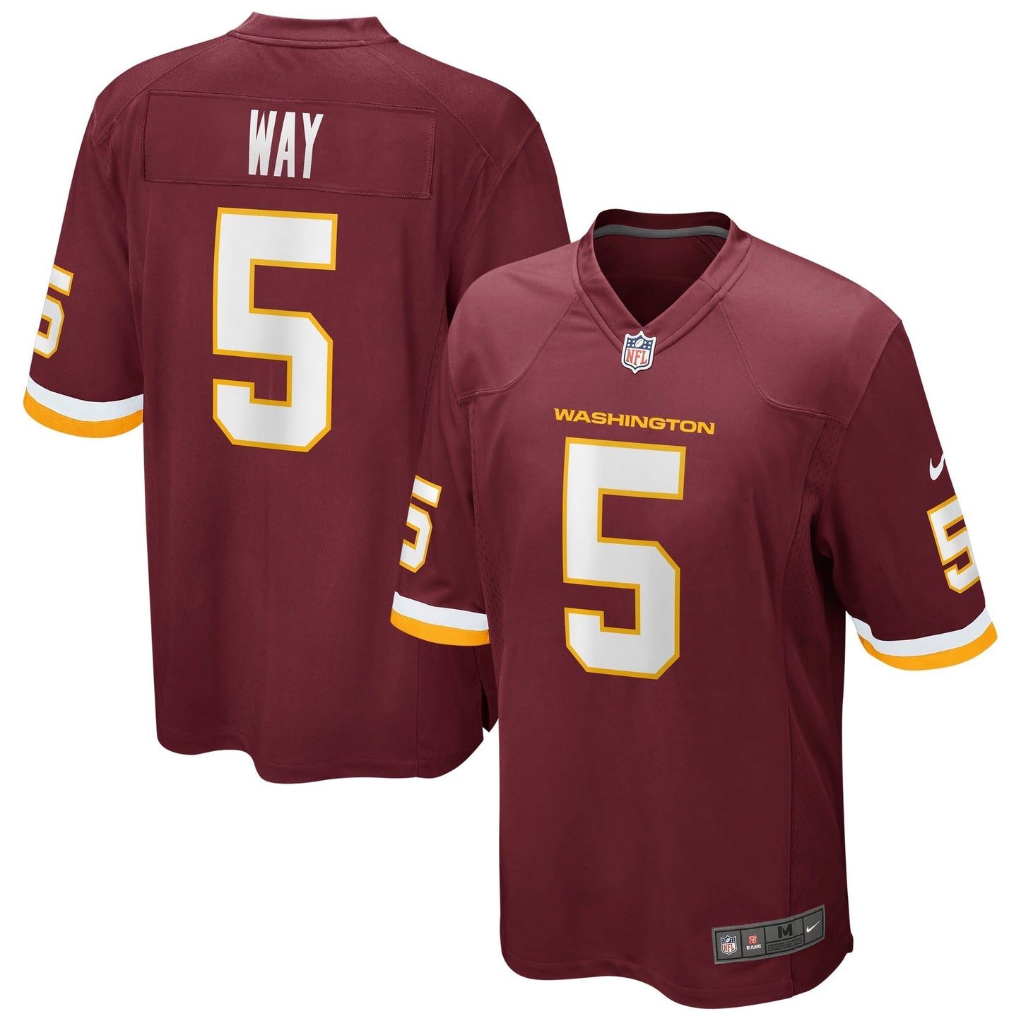 Tress Way Washington Football Team Game Jersey - Burgundy football jersey product view 1