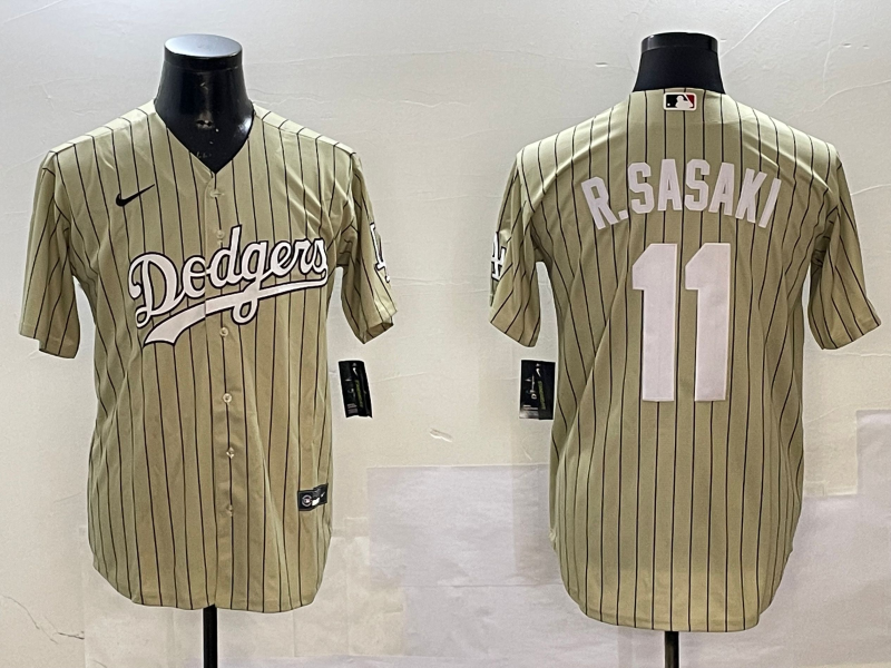Men's Los Angeles Dodgers Roki Sasaki Gold Replica Player Jersey baseball jersey product view 1