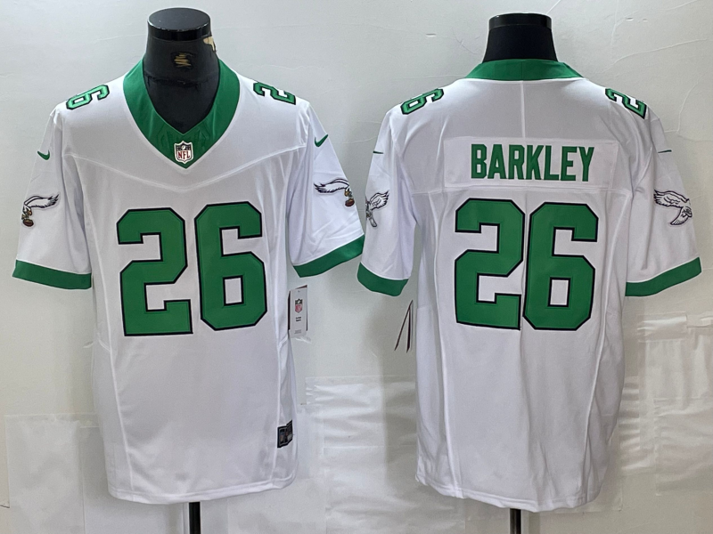 Men's Philadelphia Eagles Saquon Barkley #26 White Vapor F.U.S.E. Limited Jersey1 football jersey product view 1