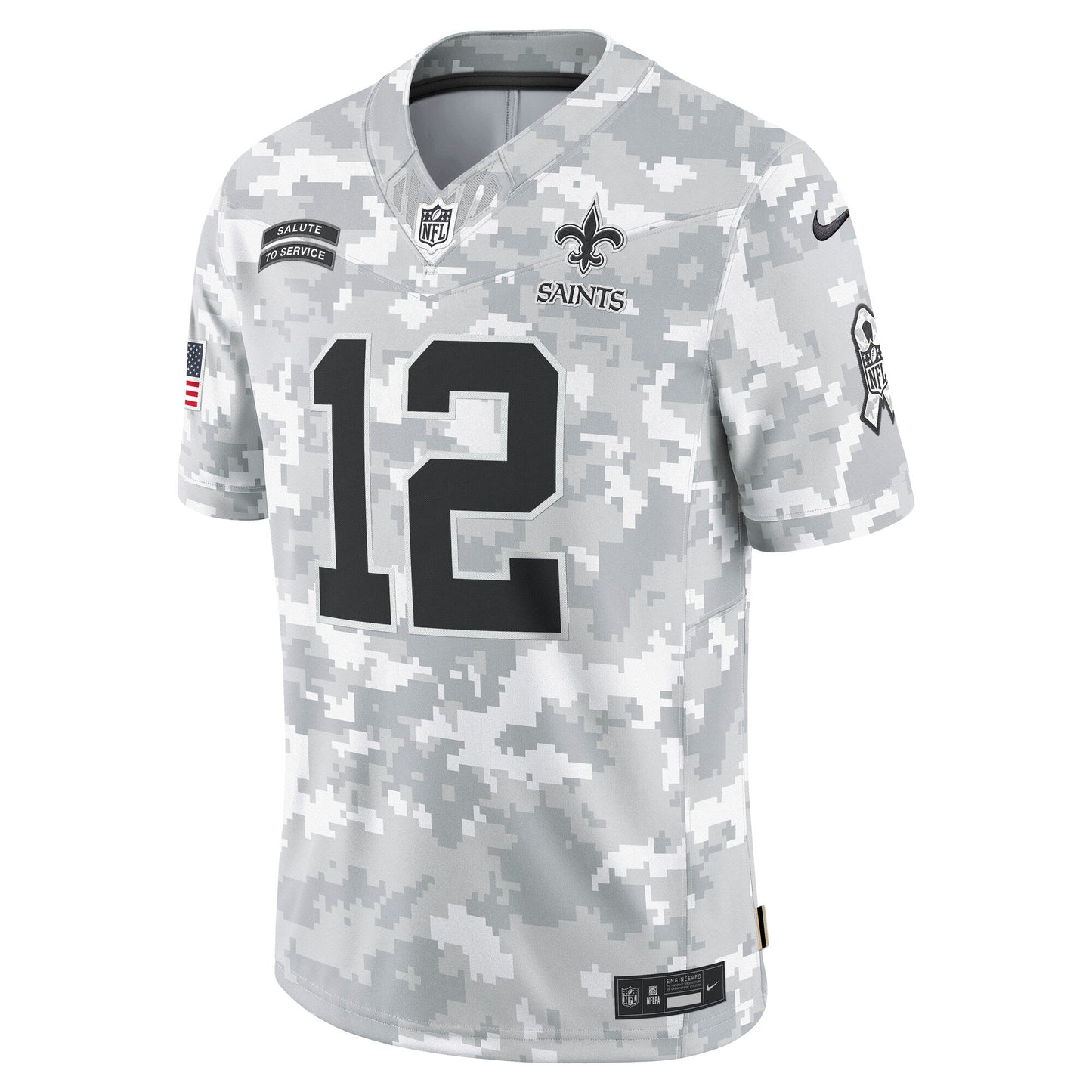 Chris Olave New Orleans Saints 2024 Salute to Service Limited Jersey - Arctic Camo football jersey product view 2