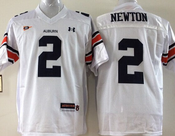 Men's Auburn Tigers Cam Newton #2 White Player Game Jersey sports jersey product view 1