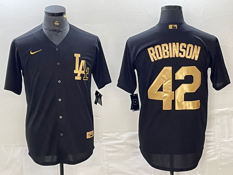 Men's Los Angeles Dodgers Jackie Robinson Black Limited Player Jersey baseball jersey product view 1