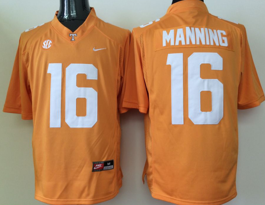 Men's Tennessee Volunteers Peyton Manning Orange Player Game Jersey sports jersey product view 1