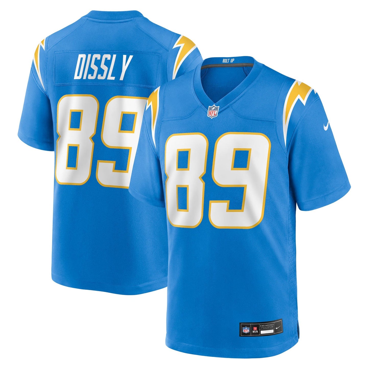 Los Angeles Chargers Will Dissly Powder Blue Team Game Jersey football jersey product view 1