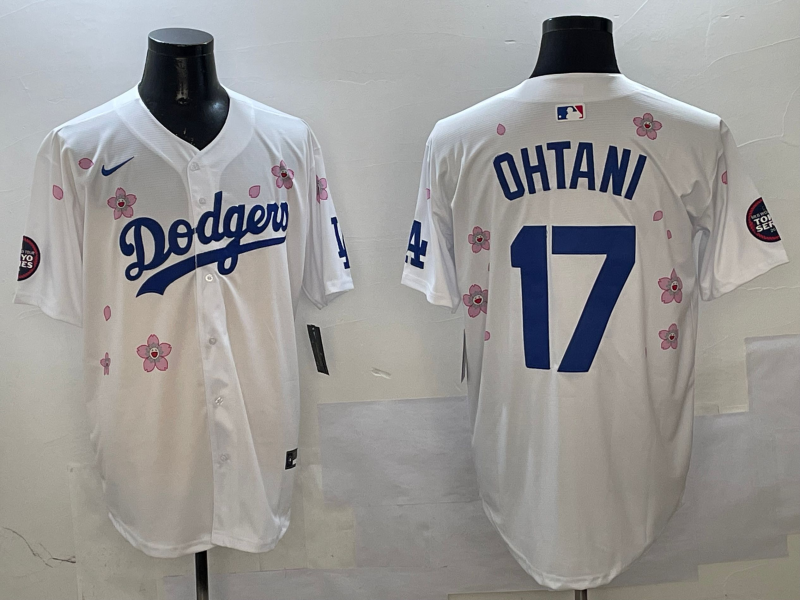 Men's Los Angeles Dodgers Shohei Ohtani #17 White Alternate Replica Player Jersey baseball jersey product view 1