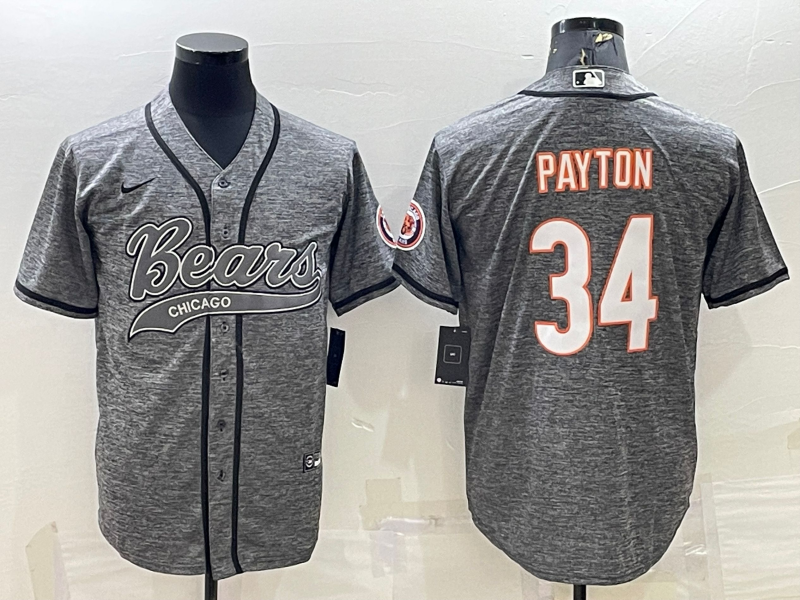 Men's Chicago Bears Walter Payton #34 Gray Game Jersey1 Joint Edition football jersey product view 1