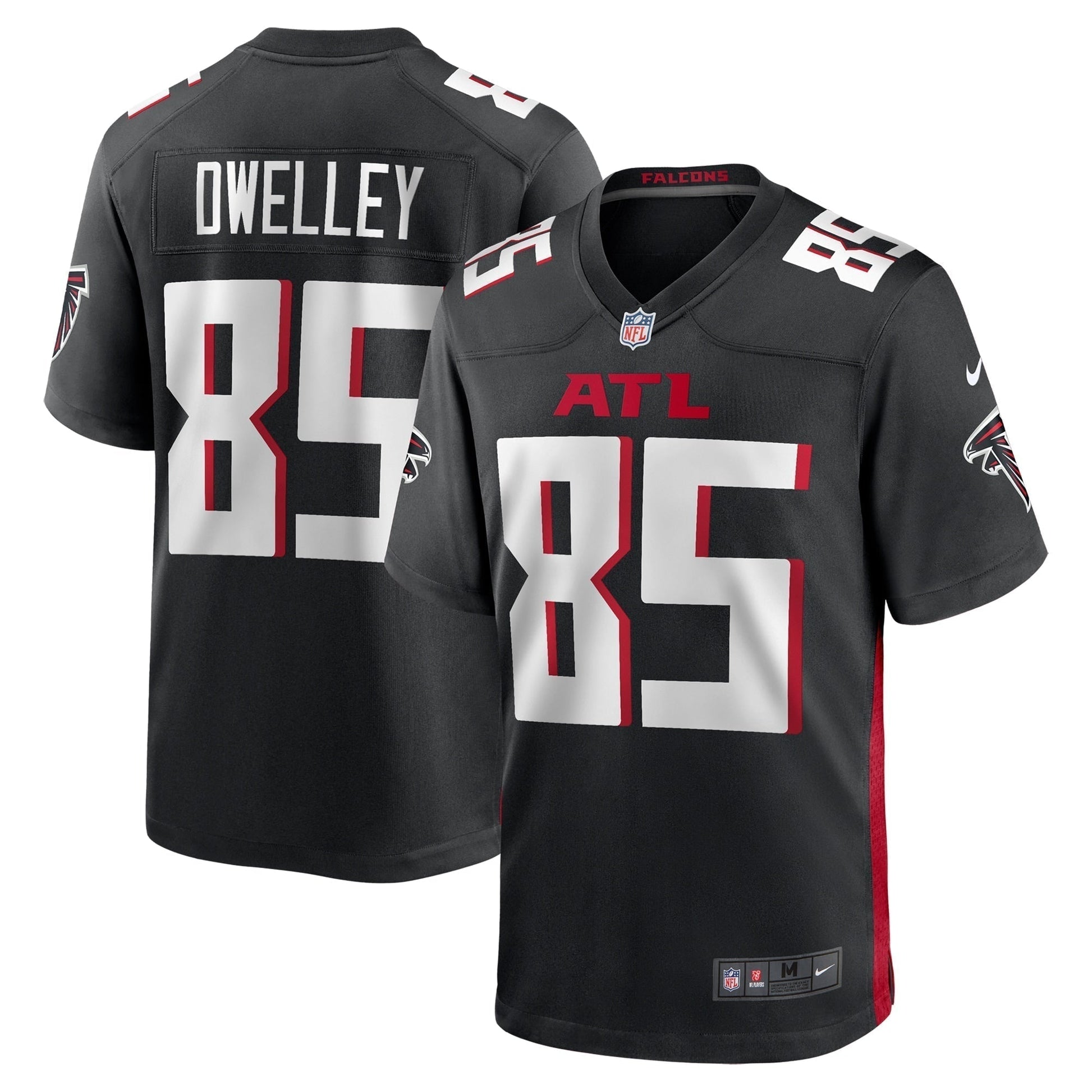 Ross Dwelley Atlanta Falcons Team Game Jersey - Black football jersey product view 1