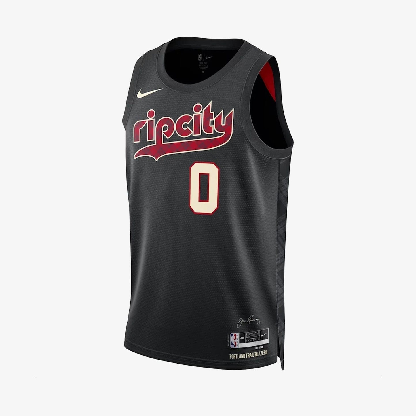 Damian Lillard Portland Trailblazers 2024 City Edition Swingman Jersey - Black basketball jersey product view 1