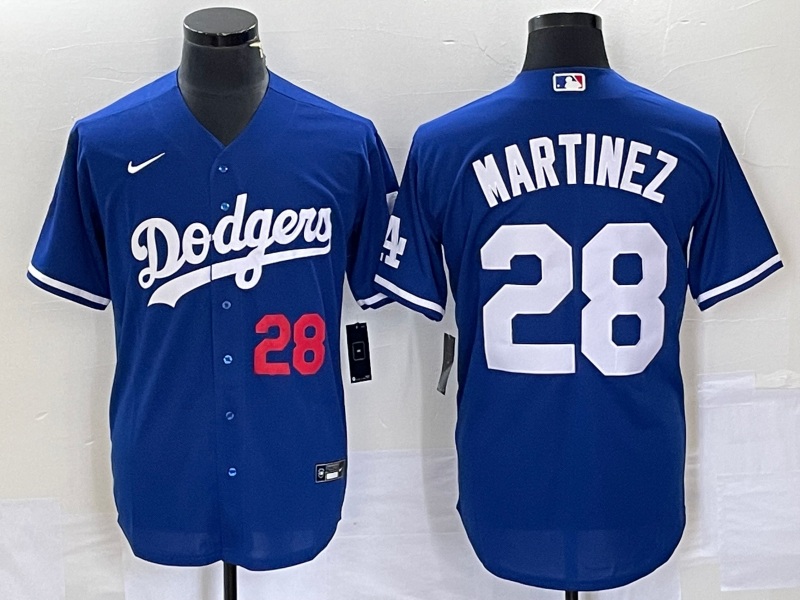 Men's Los Angeles Dodgers J.D. Martinez #28 Blue Replica Player Jersey1 baseball jersey product view 1