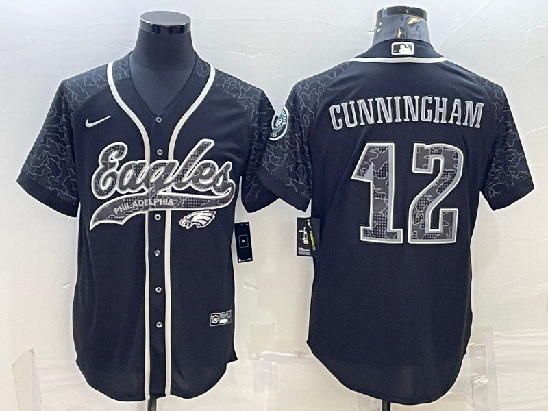 Men's Philadelphia Eagles Randall Cunningham Black RFLCTV Limited Jersey Joint Edition football jersey product view 1