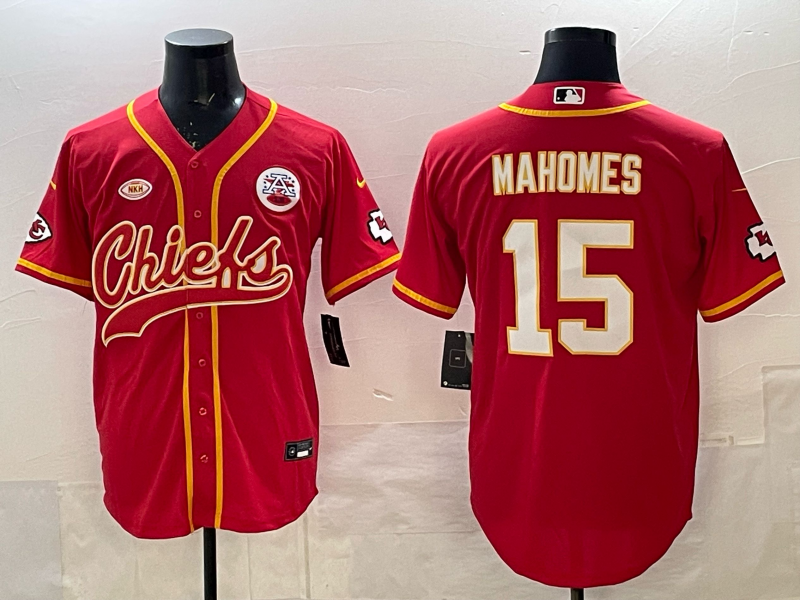 Men's Kansas City Chiefs Patrick Mahomes Red Game Jersey Joint Edition football jersey product view 1