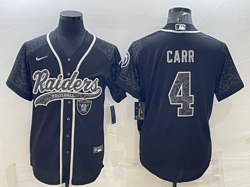 Men's Las Vegas Raiders Derek Carr #4 Black RFLCTV Limited Jersey1 Joint Edition football jersey product view 1