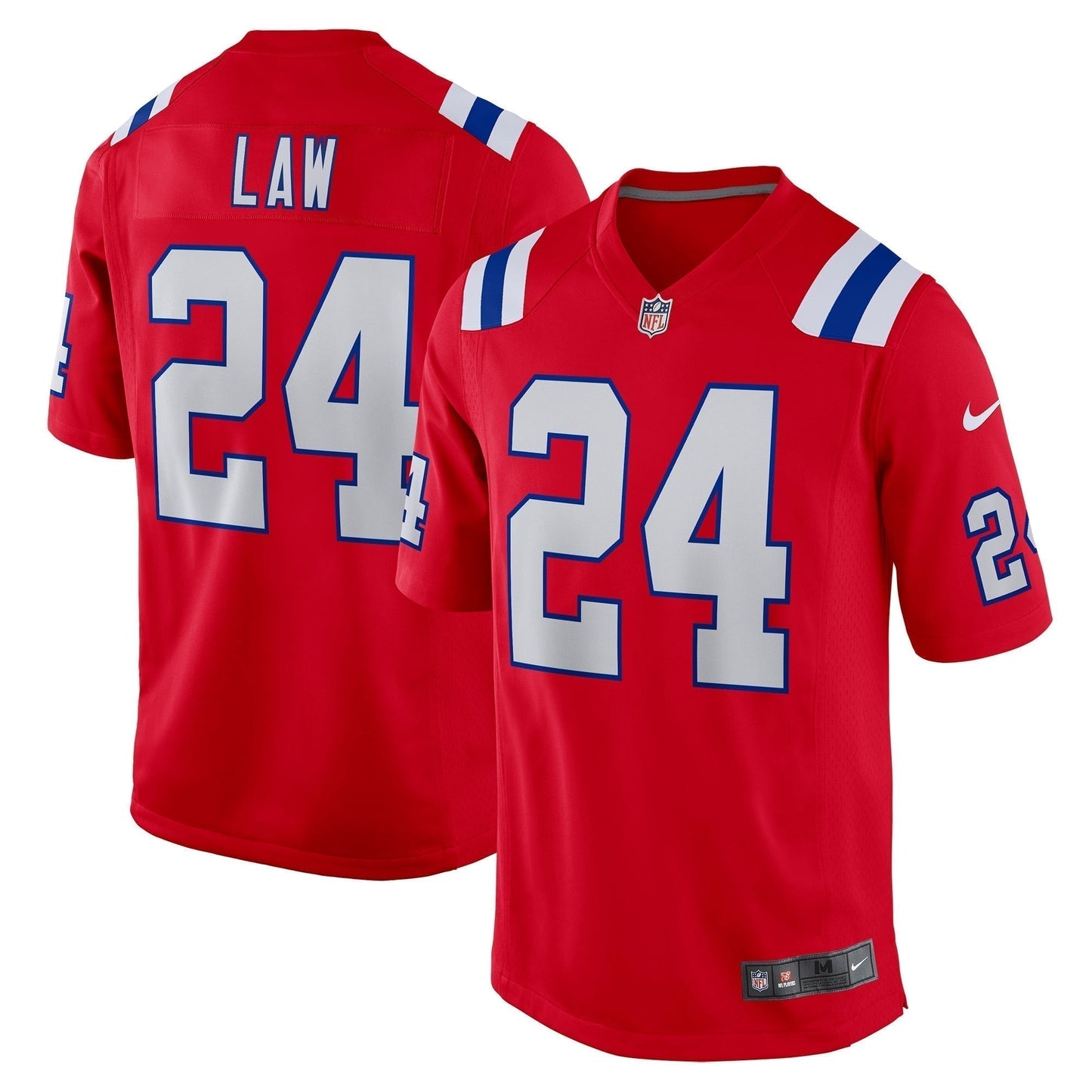 Ty Law New England Patriots Retired Alternate Game Jersey - Red football jersey product view 1