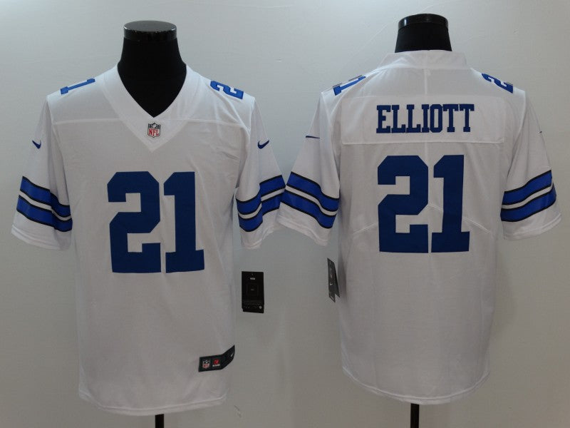 Men's Dallas Cowboys #21 Ezekiel Elliott Jersey1 White football jersey product view 1