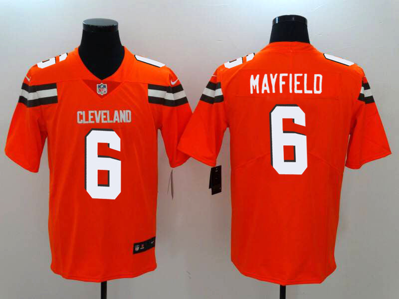 Men's Cleveland Browns Baker Mayfield Orange Game Player Jersey football jersey product view 1