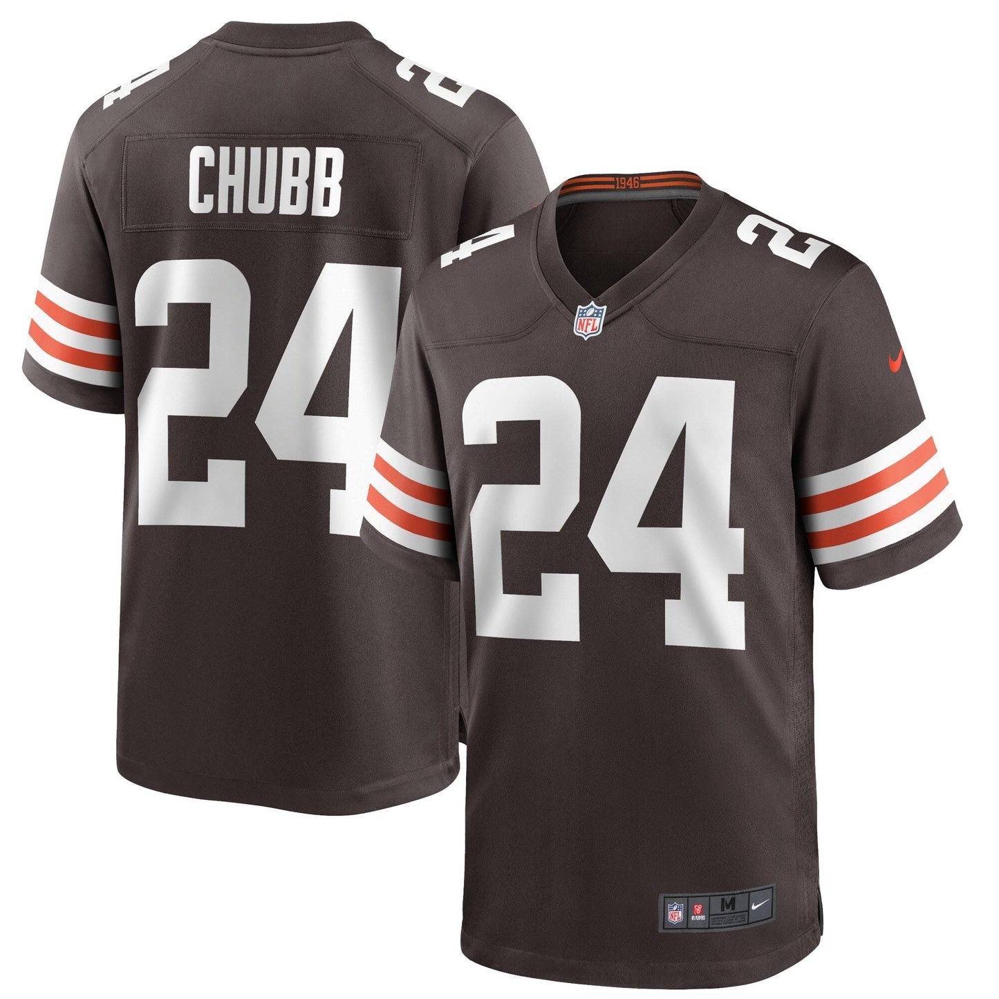 Cleveland Browns Nick Chubb Brown Game Player Jersey football jersey product view 1