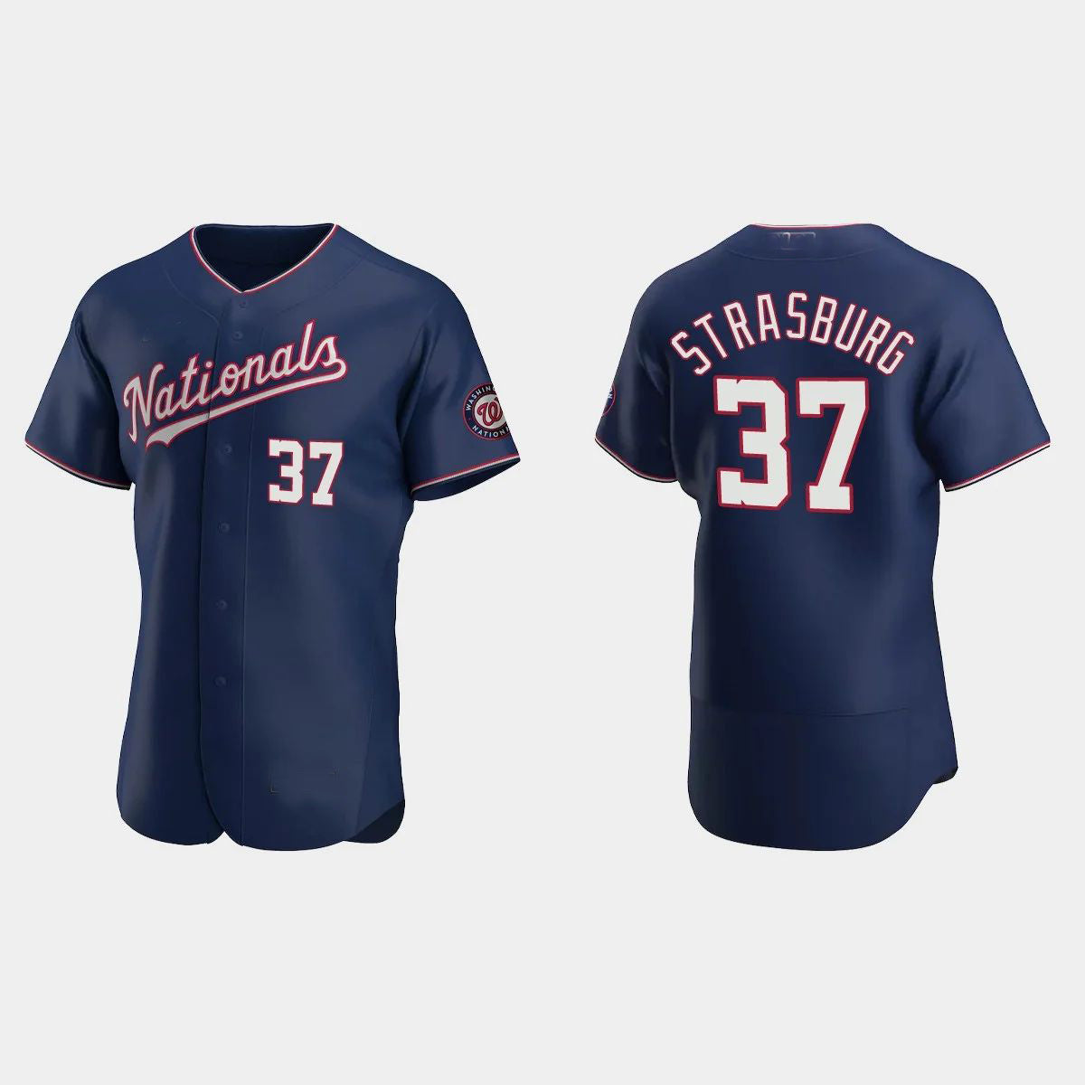 #37 STEPHEN STRASBURG WASHINGTON NATIONALS AUTHENTIC ALTERNATE JERSEY ¨C NAVY Baseball Jerseys baseball jersey product view 1
