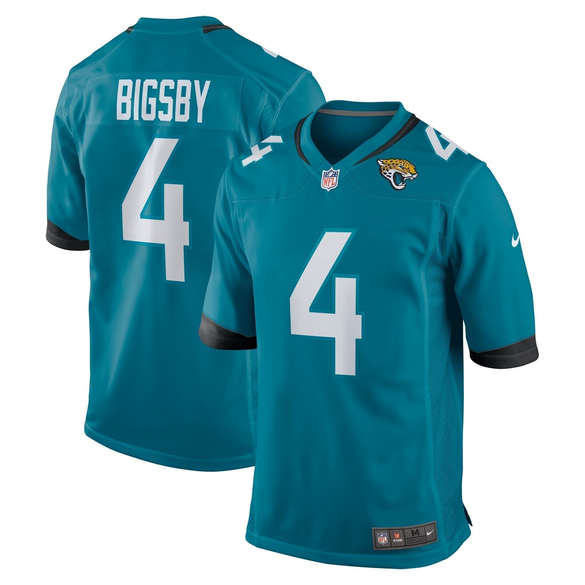 Tank Bigsby Jacksonville Jaguars Game Jersey - Teal football jersey product view 1