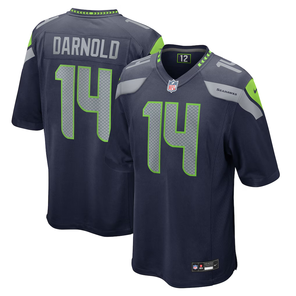 Men's Seattle Seahawks Sam Darnold College Navy Team Game Jersey football jersey product view 1