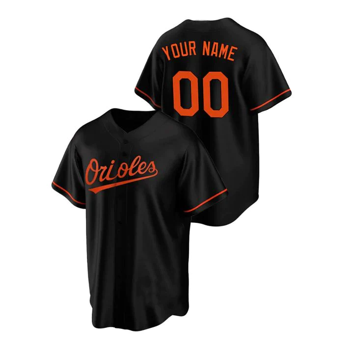 Men's Baltimore Orioles Black Replica Custom Jersey baseball jersey product view 1