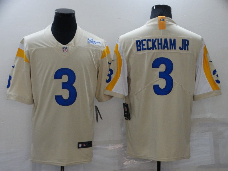 Men's Los Angeles Rams Odell Beckham Jr. Beige Game Jersey football jersey product view 1