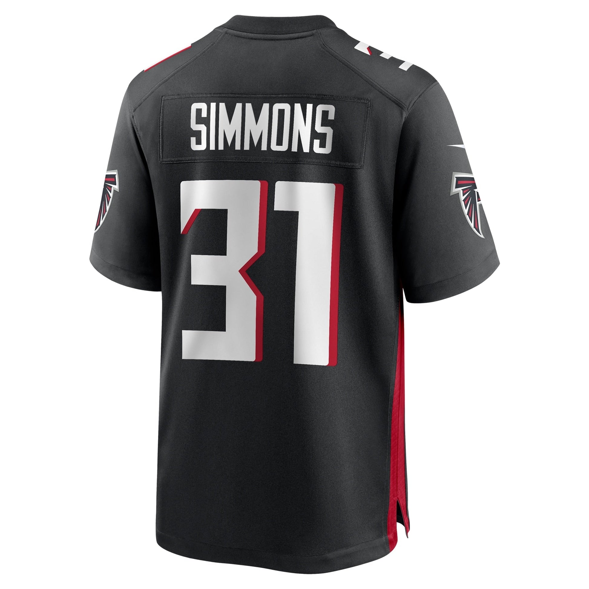 Justin Simmons Atlanta Falcons Team Game Jersey - Black football jersey product view 3