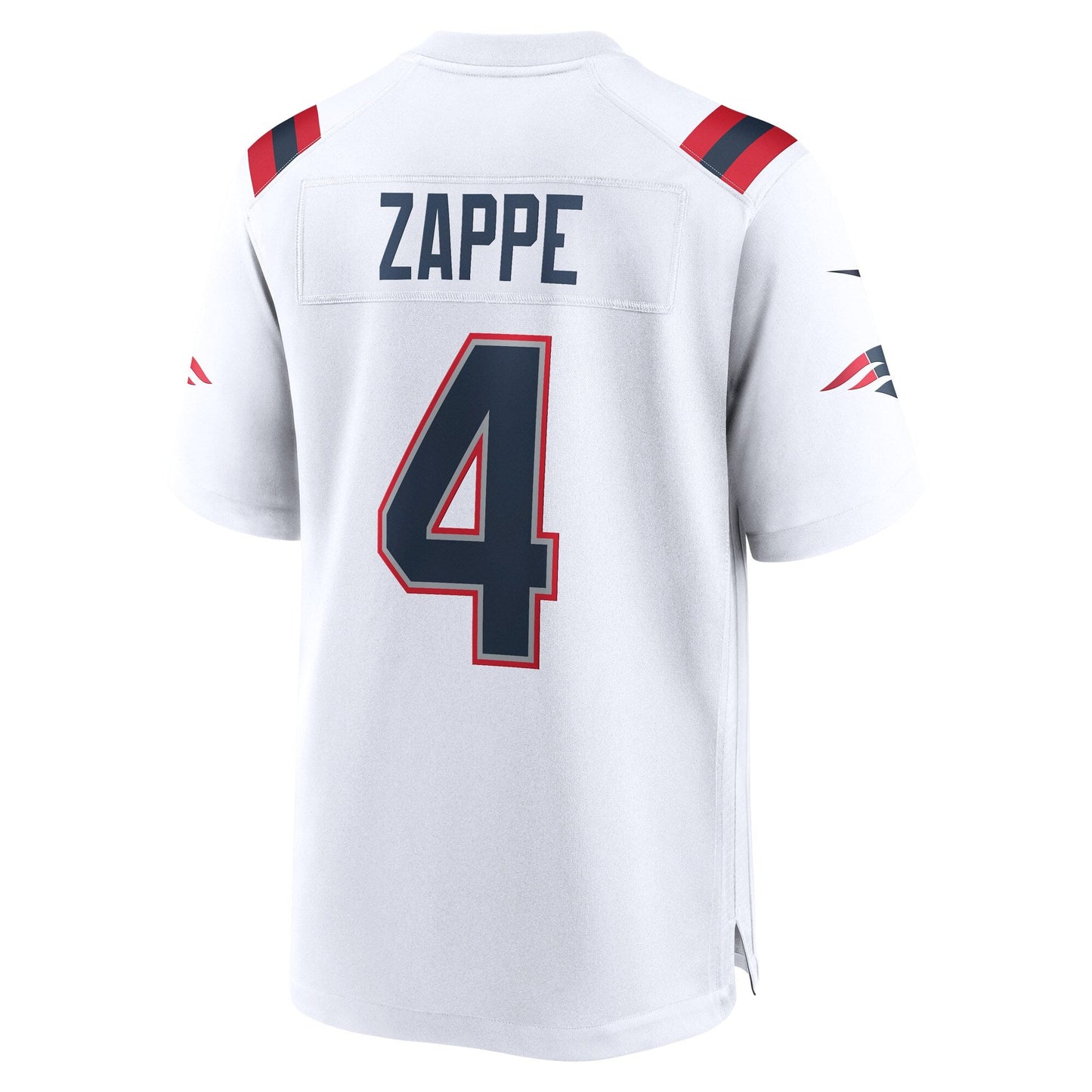 Bailey Zappe New England Patriots Game Jersey - White football jersey product view 3