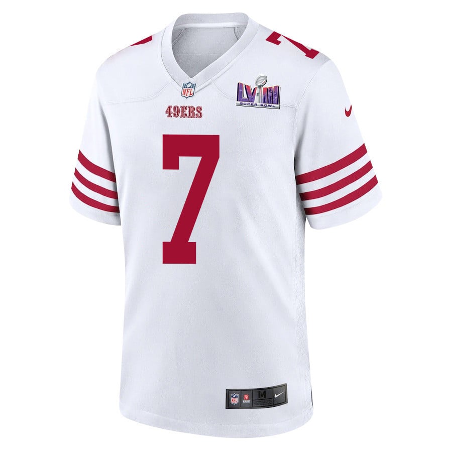 Charvarius Ward 7 San Francisco 49ers Super Bowl LVIII Patch Game Men Jersey - White football jersey product view 2