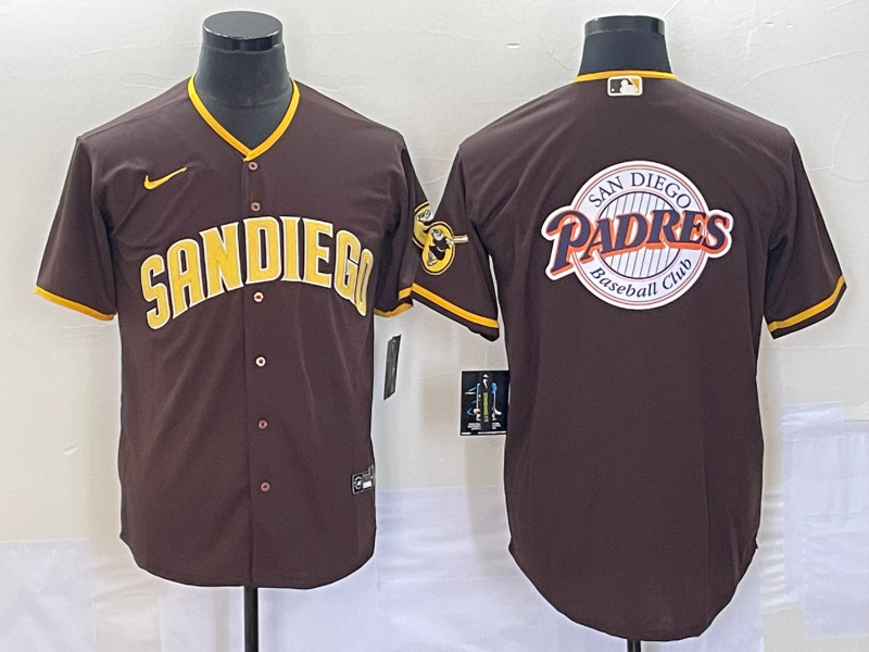 Men's San Diego Padres Brown Road Replica Player Jersey baseball jersey product view 1