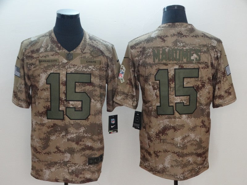 Men's Kansas City Chiefs Patrick Mahomes Camouflage Player Game Jersey1 football jersey product view 1