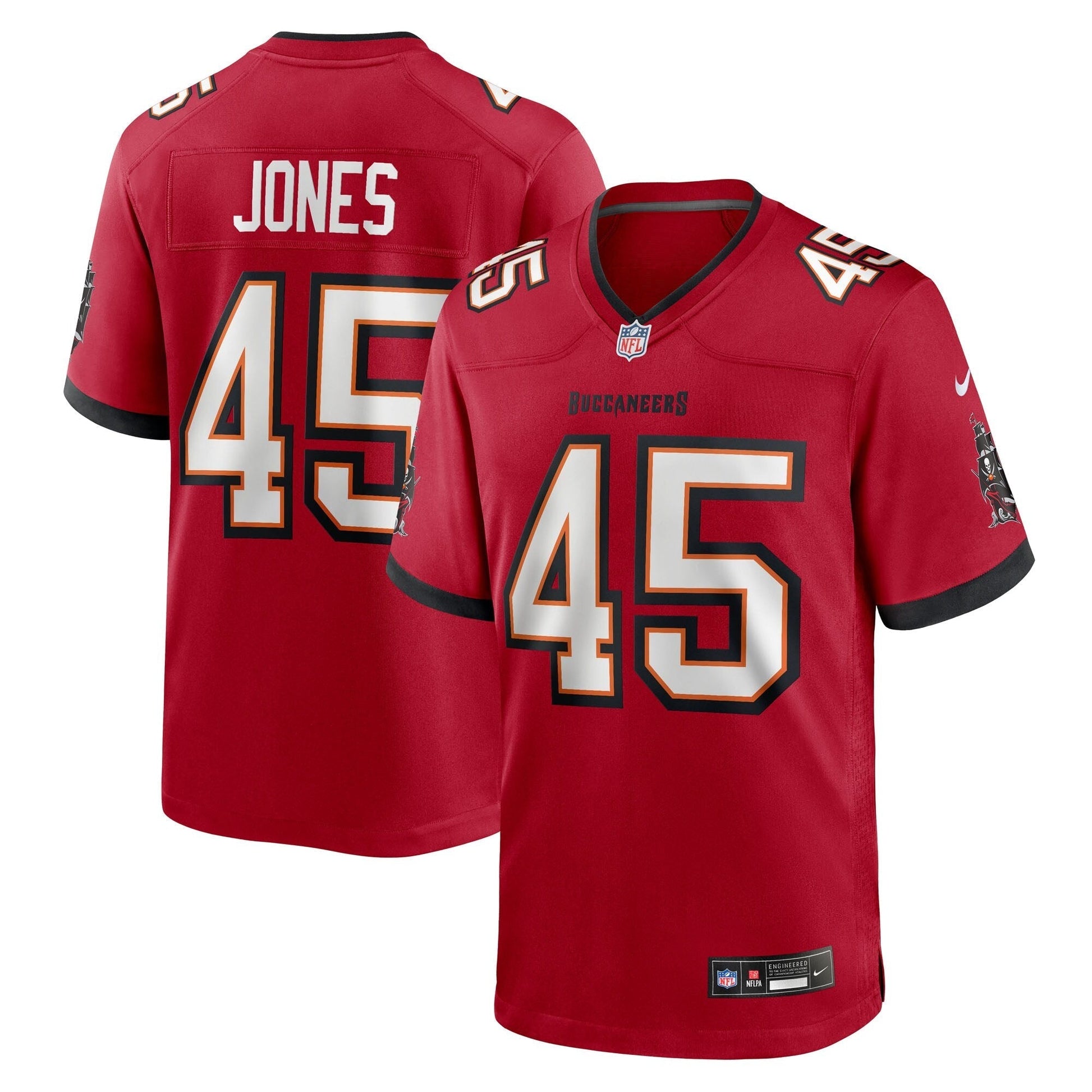 Tampa Bay Buccaneers Deion Jones Red Team Game Jersey football jersey product view 1