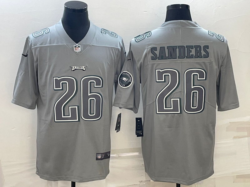 Men's Philadelphia Eagles Miles Sanders Gray Atmosphere Fashion Game Jersey football jersey product view 1