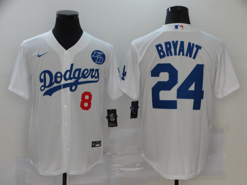 Men's Los Angeles Dodgers1 Kris Bryant #8-24 White Replica Baseball Jersey baseball jersey product view 1